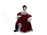 Miniature Handcrafted Vintage Scarlet Victorian Lady (image for) Miniature Handcrafted Vintage Scarlet Victorian Lady