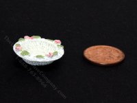 Miniature Round White Wicker Bowl for Dollhouses (image for) Miniature Round White Wicker Bowl for Dollhouses