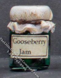 Miniature Homemade Gooseberry Jam in Wax Sealed Jar (image for) Miniature Homemade Gooseberry Jam in Wax Sealed Jar