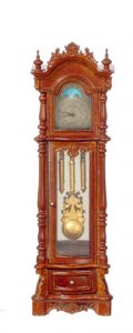 Miniature Walnut Battery Operated Chippendale Revival Clock (image for) Miniature Walnut Battery Operated Chippendale Revival Clock