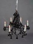 Dollhouse Miniature 12V Lilith Black Crystal Chandelier (image for) Dollhouse Miniature 12V Lilith Black Crystal Chandelier