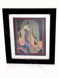 Miniature Framed Art Deco Print Woman Lounging (image for) Miniature Framed Art Deco Print Woman Lounging