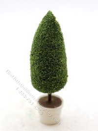 Miniature 2-3/4" Spruce Topiary in White Pot for Dollhouses (image for) Miniature 2-3/4" Spruce Topiary in White Pot for Dollhouses