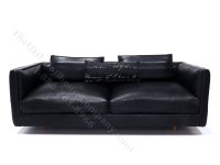 Miniature Modern Black Leather Sofa with Pillows by PRD Miniatures (image for) Miniature Modern Black Leather Sofa with Pillows by PRD Miniatures