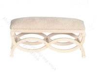 Miniature Victorian Table Bench - White Wash (image for) Miniature Victorian Table Bench - White Wash