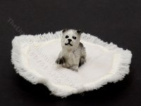 Dollhouse Scale Model Westie Dog Playing w/Scrunched Carpet (image for) Dollhouse Scale Model Westie Dog Playing w/Scrunched Carpet