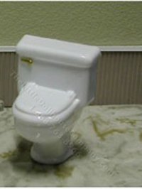 Miniature Toilet with Gold Handle for Dollhouses (image for) Miniature Toilet with Gold Handle for Dollhouses