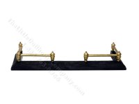 Miniature Large Fireplace Fender for Dollhouses - Black & Gold (image for) Miniature Large Fireplace Fender for Dollhouses - Black & Gold