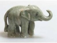Miniature Porcelain Gray Elephant Statuette for Dollhouses (image for) Miniature Porcelain Gray Elephant Statuette for Dollhouses