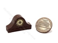 Miniature Westminster/Napoleon Style Marble Mantel Clock - Dark Brown (image for) Miniature Westminster/Napoleon Style Marble Mantel Clock - Dark Brown
