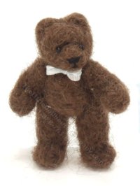 Miniature Medium Size Dark Brown Mohair Teddy Bear by Erna Meyer (image for) Miniature Medium Size Dark Brown Mohair Teddy Bear by Erna Meyer