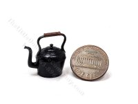 Miniature Kettle for Dollhouses - Black (image for) Miniature Kettle for Dollhouses - Black