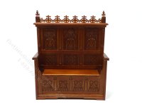 Miniature Gothic Monks Bench for Dollhouses (image for) Miniature Gothic Monks Bench for Dollhouses