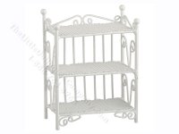 Miniature White Wire 3 Tier Shelving Unit for Dollhouses (image for) Miniature White Wire 3 Tier Shelving Unit for Dollhouses