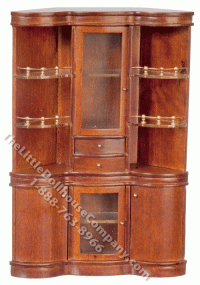 Miniature Walnut Back Bar for Dollhouses (image for) Miniature Walnut Back Bar for Dollhouses