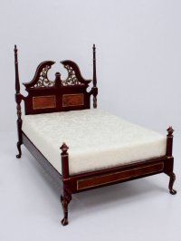 Miniature Harding Four Poster Bed for Dollhouses (image for) Miniature Harding Four Poster Bed for Dollhouses