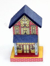 1/144th Scale Miniature Bliss House Replica, Red Brick & Yellow (image for) 1/144th Scale Miniature Bliss House Replica, Red Brick & Yellow