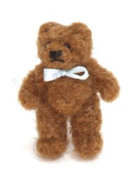 Miniature Small Brown Mohair Teddy Bear by Erna Meyer (image for) Miniature Small Brown Mohair Teddy Bear by Erna Meyer