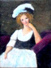 Miniature Bored Maid Painting by Larry Morganti (image for) Miniature Bored Maid Painting by Larry Morganti