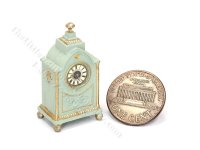 Miniature Victorian Style Bracket/Mantel Clock - Light Green (image for) Miniature Victorian Style Bracket/Mantel Clock - Light Green