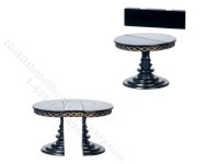 Miniature Adjustable Round Pedestal Table for Dollhouses - Black (image for) Miniature Adjustable Round Pedestal Table for Dollhouses - Black