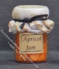 Dollhouse Scale Model Homemade Apricot Jam in Wax Sealed Jar (image for) Dollhouse Scale Model Homemade Apricot Jam in Wax Sealed Jar