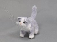 Miniature Long Haired Cat by Marie W. Evans - Light Grey/White (image for) Miniature Long Haired Cat by Marie W. Evans - Light Grey/White