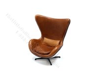 Miniature Carmel Leather Egg Chair by PRD Miniatures (image for) Miniature Carmel Leather Egg Chair by PRD Miniatures
