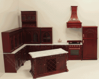 Julia's Twelve Piece Mahogany Kitchen Set (image for) Julia's Twelve Piece Mahogany Kitchen Set