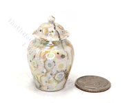 As Is Vintage Miniature Crystalline Glazed Jar with Lid for Dollhouses (image for) As Is Vintage Miniature Crystalline Glazed Jar with Lid for Dollhouses