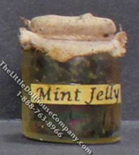 Miniature Homemade Mint Jelly in Wax Sealed Jar (image for) Miniature Homemade Mint Jelly in Wax Sealed Jar