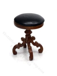 Miniature Piano/Harp Stool for Dollhouses (image for) Miniature Piano/Harp Stool for Dollhouses