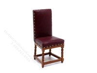 Miniature Red Leather Side Chair for Dollhouses (image for) Miniature Red Leather Side Chair for Dollhouses