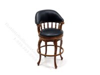 Miniature Black Leather Bar Stool for Dollhouses (image for) Miniature Black Leather Bar Stool for Dollhouses