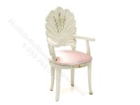 Vintage Miniature White & Pink Floral Seashell Grotto Chair for Dollhouses (image for) Vintage Miniature White & Pink Floral Seashell Grotto Chair for Dollhouses