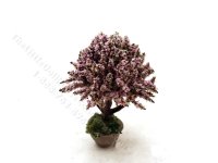 Miniature 2-3/8" inch Potted Topiary with Light Pink Blossoms (image for) Miniature 2-3/8" inch Potted Topiary with Light Pink Blossoms