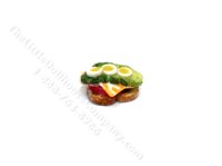 Miniature Handmade Open-Faced Sandwich for Dollhouse (image for) Miniature Handmade Open-Faced Sandwich for Dollhouse