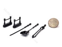 Miniature 5 Piece Set of Fireplace Tools for Dollhouses - Black (image for) Miniature 5 Piece Set of Fireplace Tools for Dollhouses - Black
