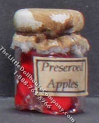 Dollhouse Scale Model Homemade Preserved Apple in Wax Sealed Jar (image for) Dollhouse Scale Model Homemade Preserved Apple in Wax Sealed Jar