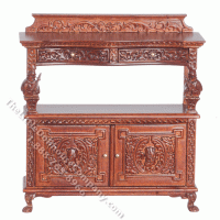 Miniature Fancy Walnut Buffet Table (image for) Miniature Fancy Walnut Buffet Table