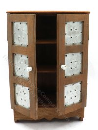 Miniature Armoire with Metal Paneling by Paul Rouleau (image for) Miniature Armoire with Metal Paneling by Paul Rouleau