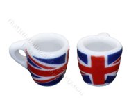 Miniature British Union Jack Pattern Tea Cup for Dollhouses (image for) Miniature British Union Jack Pattern Tea Cup for Dollhouses