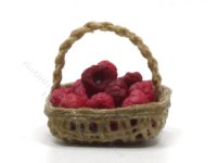 Miniature Woven Square Raspberry Basket by Charlotte Willmott (image for) Miniature Woven Square Raspberry Basket by Charlotte Willmott
