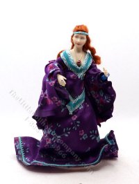 Miniature Handcrafted Vintage Medieval Woman in Purple (image for) Miniature Handcrafted Vintage Medieval Woman in Purple