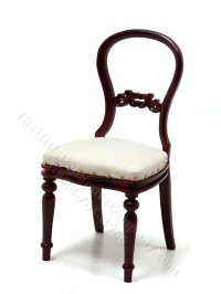 Miniature Mahogany Balloon Back Chair for Dollhouses (image for) Miniature Mahogany Balloon Back Chair for Dollhouses