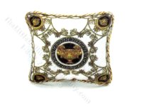 Miniature White Versace Pillow with Gold by Judith Blondell (image for) Miniature White Versace Pillow with Gold by Judith Blondell