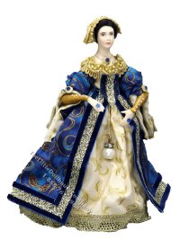 Miniature Handcrafted Tudor Woman with Pearl (image for) Miniature Handcrafted Tudor Woman with Pearl
