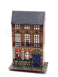As Is Miniature Paper Dollhouse without Dolls - Townhouse (image for) As Is Miniature Paper Dollhouse without Dolls - Townhouse