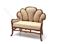 Miniature Art Nouveau Settee, Walnut (image for) Miniature Art Nouveau Settee, Walnut