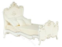 Miniature White American Victorian Double Bed for Dollhouses (image for) Miniature White American Victorian Double Bed for Dollhouses